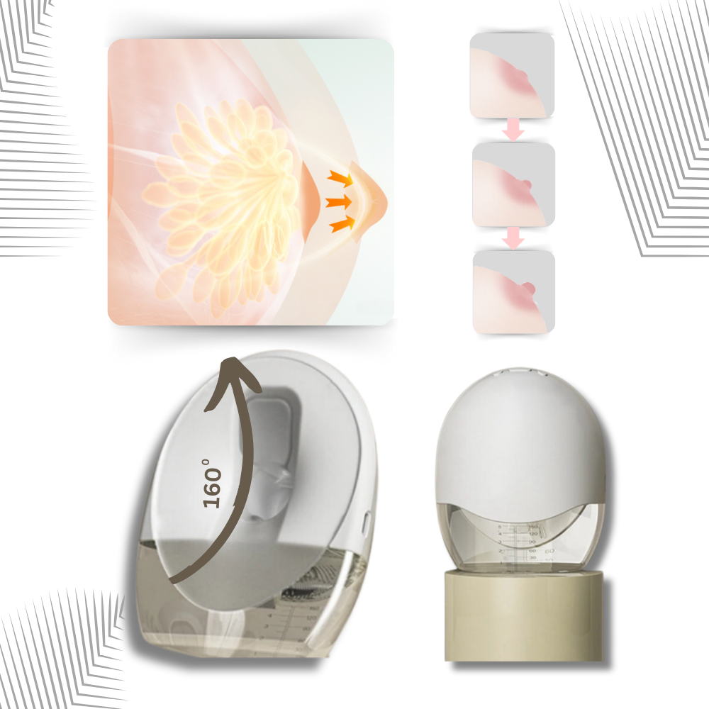 Acessório de tire-lait Dcenta sem fios com proteção anti-fugas, design discreto e confortável para uso mãos livres.