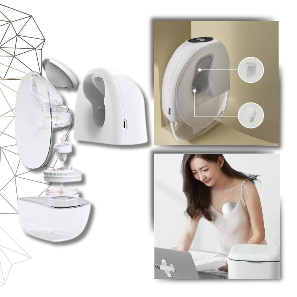 Acessório para tire-lait Dcenta, dispositivo anti-fugas e de uso livre de mãos, com design seguro e confortável.