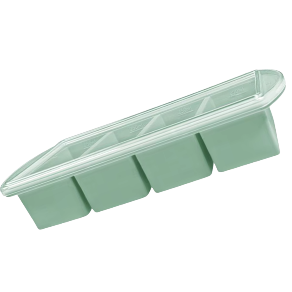 Recipiente de armazenamento de alimentos com tampa à prova de vazamentos para sopas, marca Souper Products LLC, em verde.