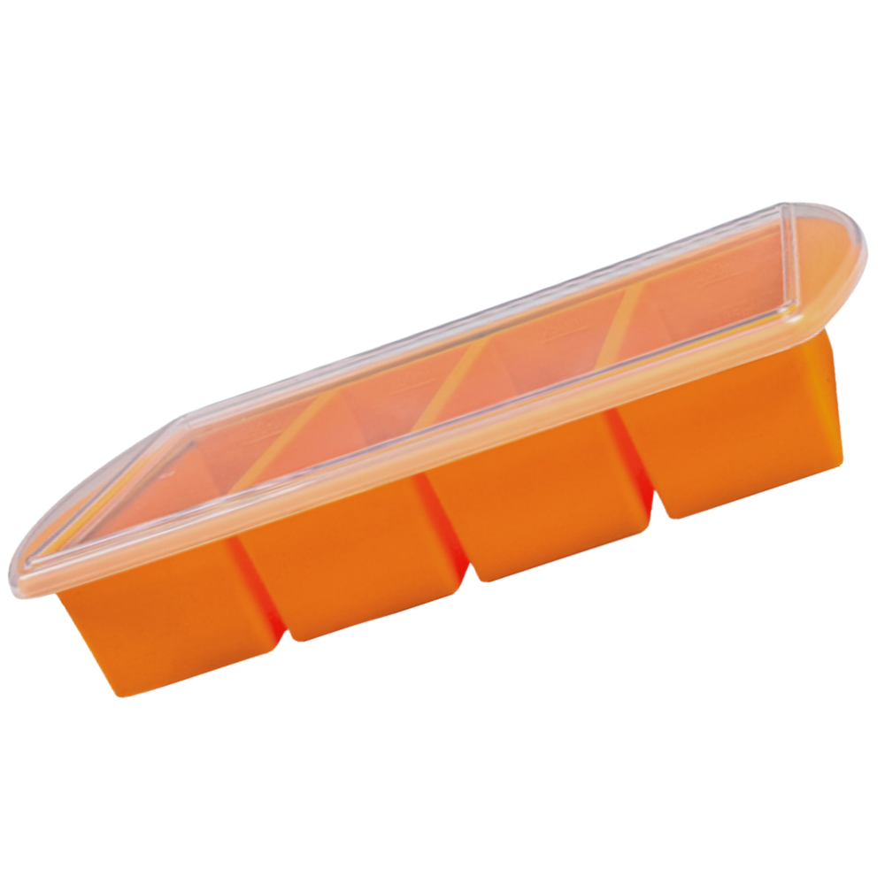 Recipiente de armazenamento de alimentos com tampa à prova de vazamentos para sopas, na cor laranja, da Souper Products LLC.