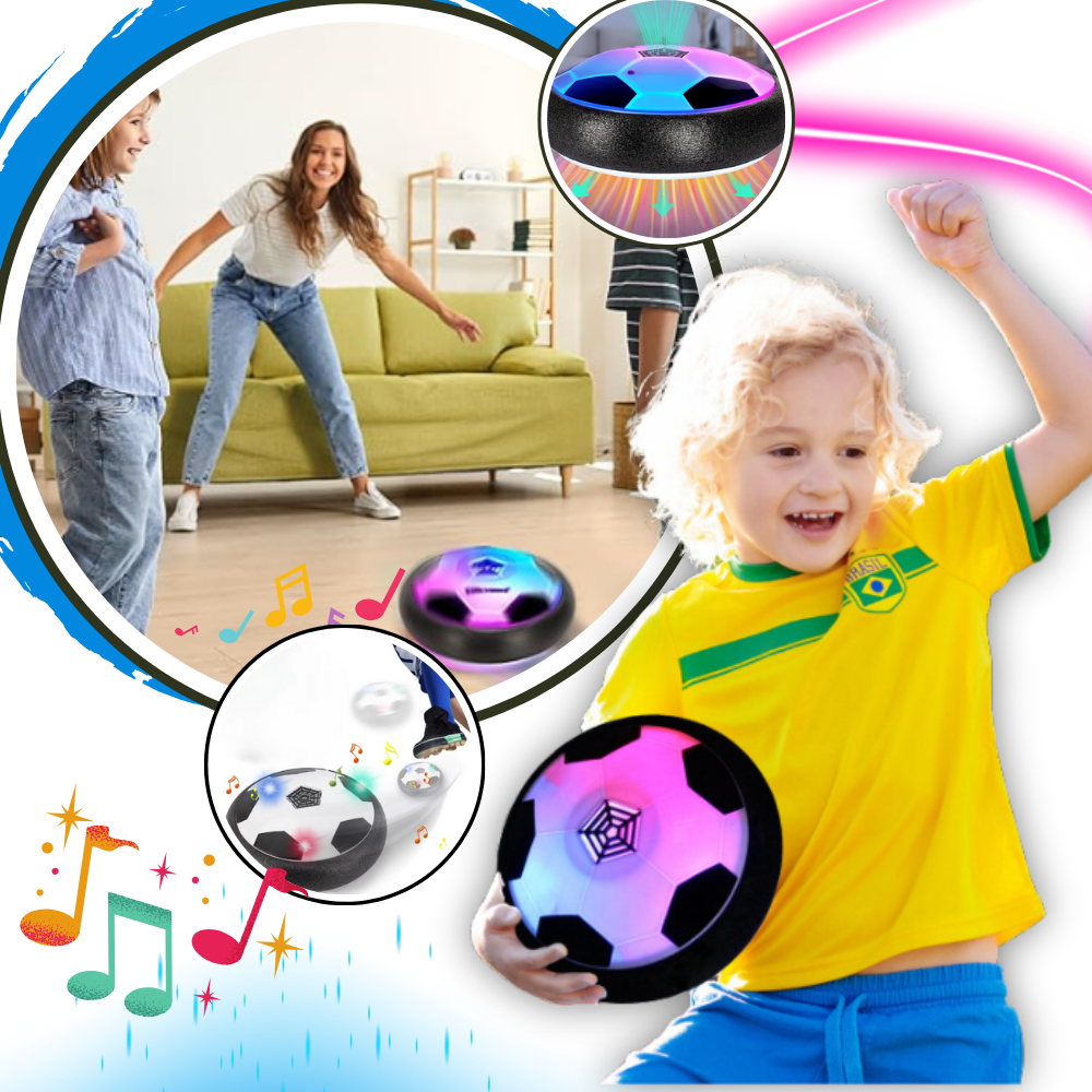 Bola flutuante luminosa com LED, brinquedo de atividade da marca Homyl, iluminada e em destaque na imagem.
