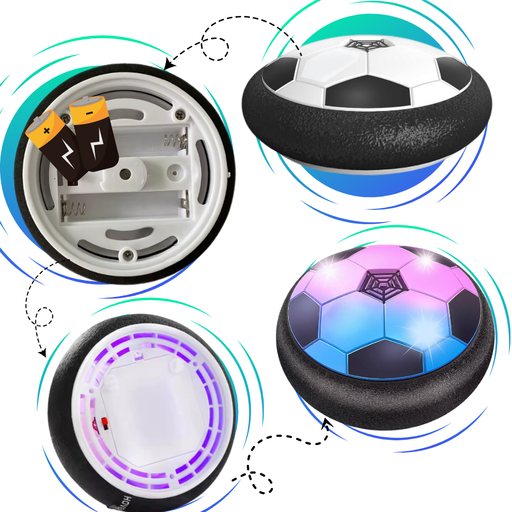 Bola flutuante luminosa com LED da Homyl, brinquedo de atividade com luzes coloridas e design que brilha no escuro.