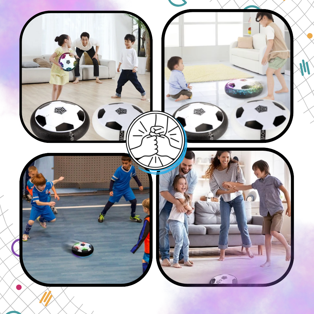 Bola flutuante luminosa com LED da marca Homyl, brinquedo de atividade com luzes e efeito de levitação.