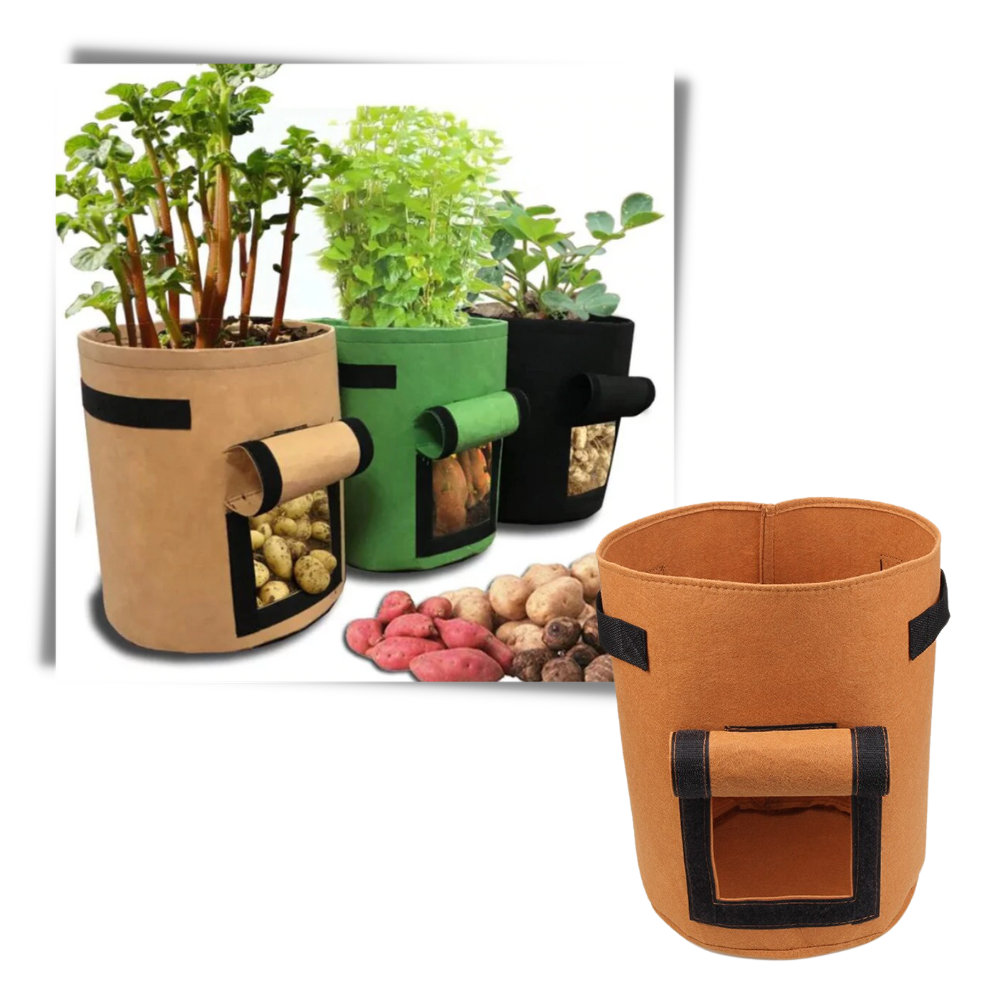Pochette de tecido preta da Lemonbest para jardineira de legumes, ideal para cultivo de hortaliças e jardinagem doméstica.