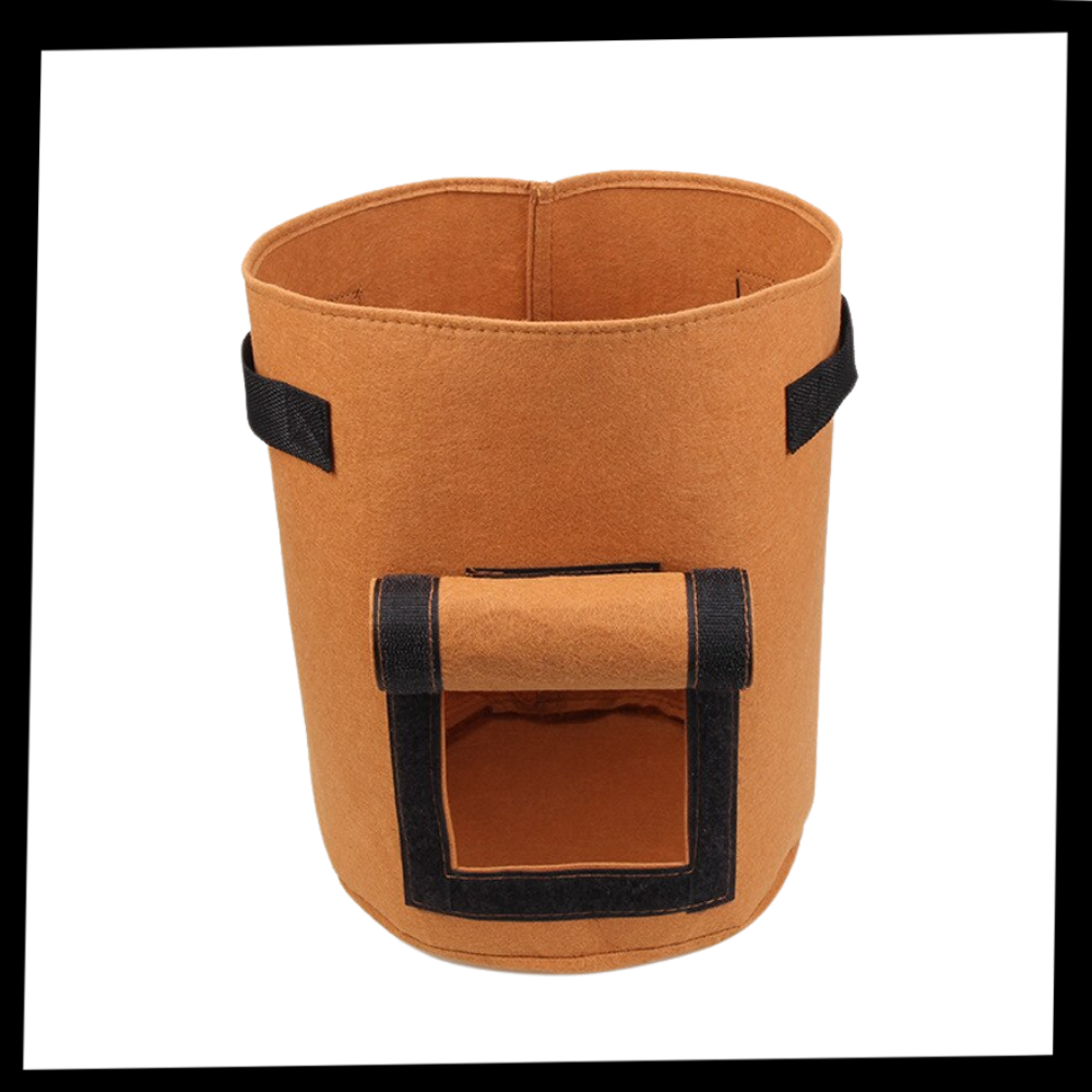 Pochette de tecido preta para jardineira de legumes, item de jardinagem da marca Lemonbest, ideal para cultivo de hortaliças.
