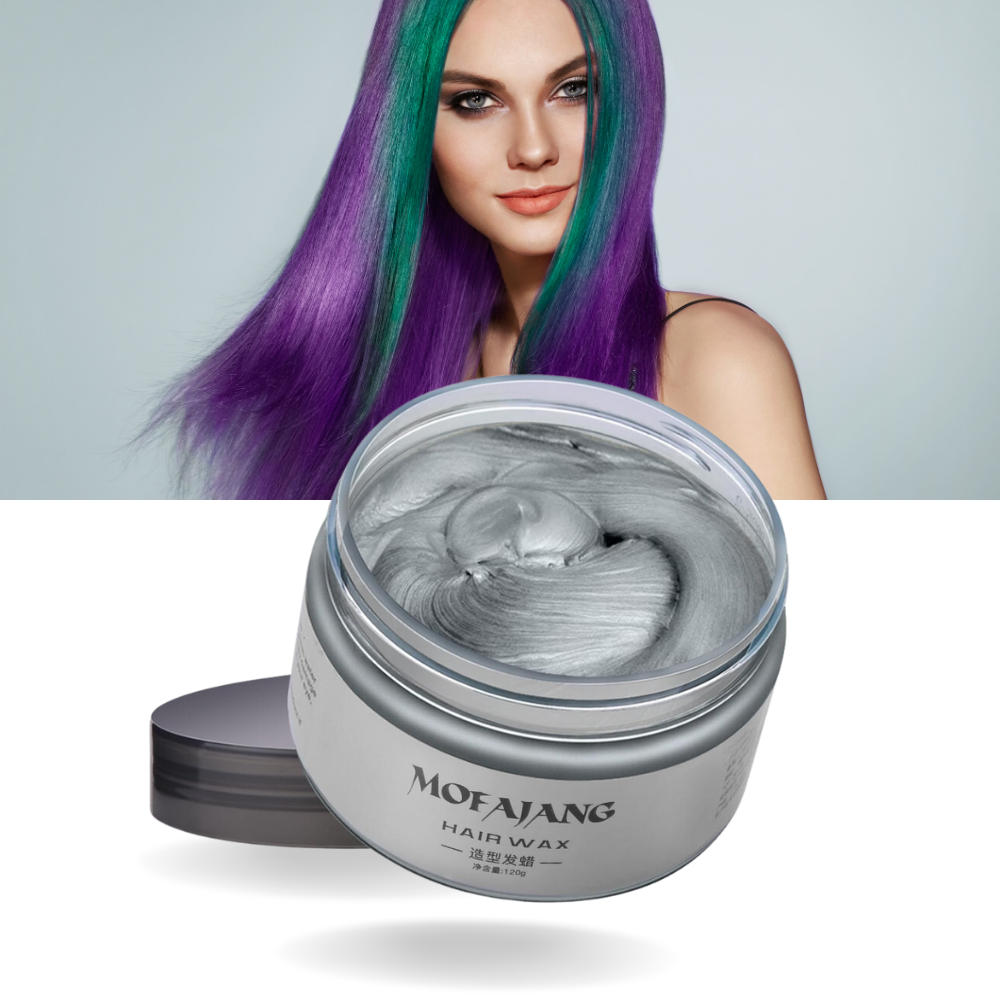 Cera capilar colorante verde da Leshp, tratamento capilar que adiciona cor aos cabelos com fórmula nutritiva.