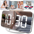 Relógio despertador digital multifuncional Lianwany com espelho branco e tela clara, ideal para quarto ou escritório.