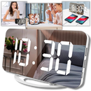 Relógio despertador digital multifuncional Lianwany com espelho branco e tela clara, ideal para quarto ou escritório.