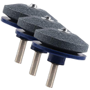 Conjunto de acessórios para equipamento elétrico de exterior Lieteswe, incluindo três peças para afiar lâminas rotativas.