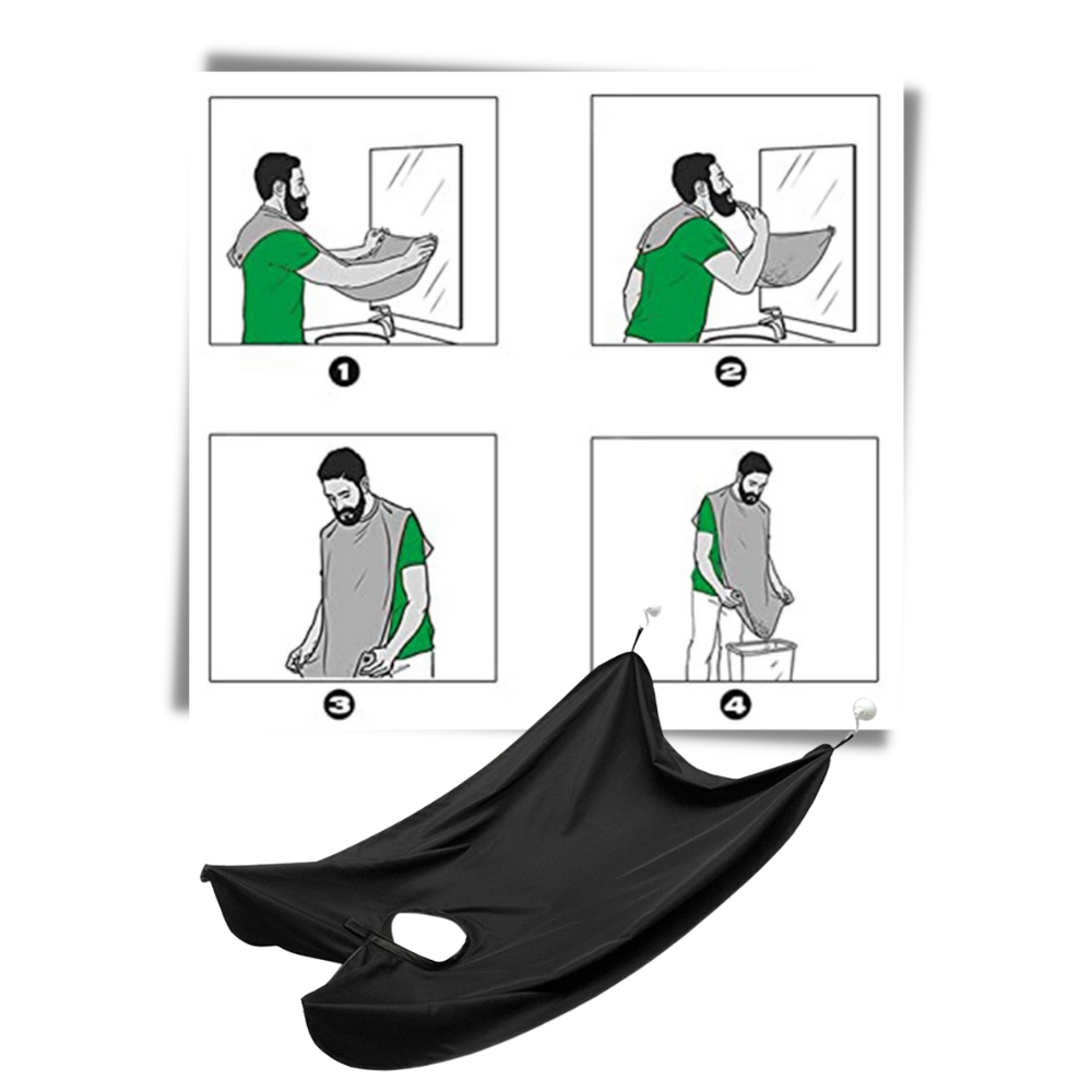 Tablier à barbe branco da Lifeshop USA Inc para proteção durante o raspe, em tecido leve e resistente.
