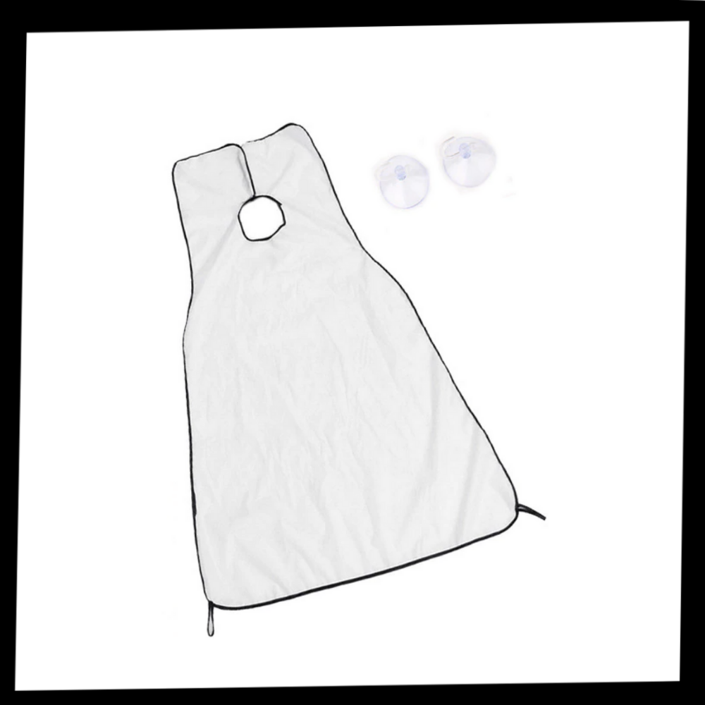 Tablier à barbe branco para rasagem, ideal para cuidados com barba, da marca Lifeshop USA Inc, proteção durante o Raspado.
