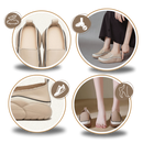 Mocassins leves e macios com plataforma, calçados confortáveis da marca Lacyhop, exibidos em tom neutro e design elegante