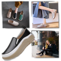 Mocassins Lacyhop com sola plataforma leve, calçados sociais femininos em material macio e confortável para uso diário.