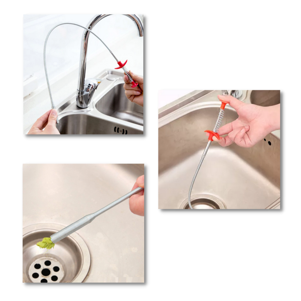 Pince de limpeza de pia Lihua, ferramenta de reparo para peças de encanamento, com cabo e garra para remover obstruções.