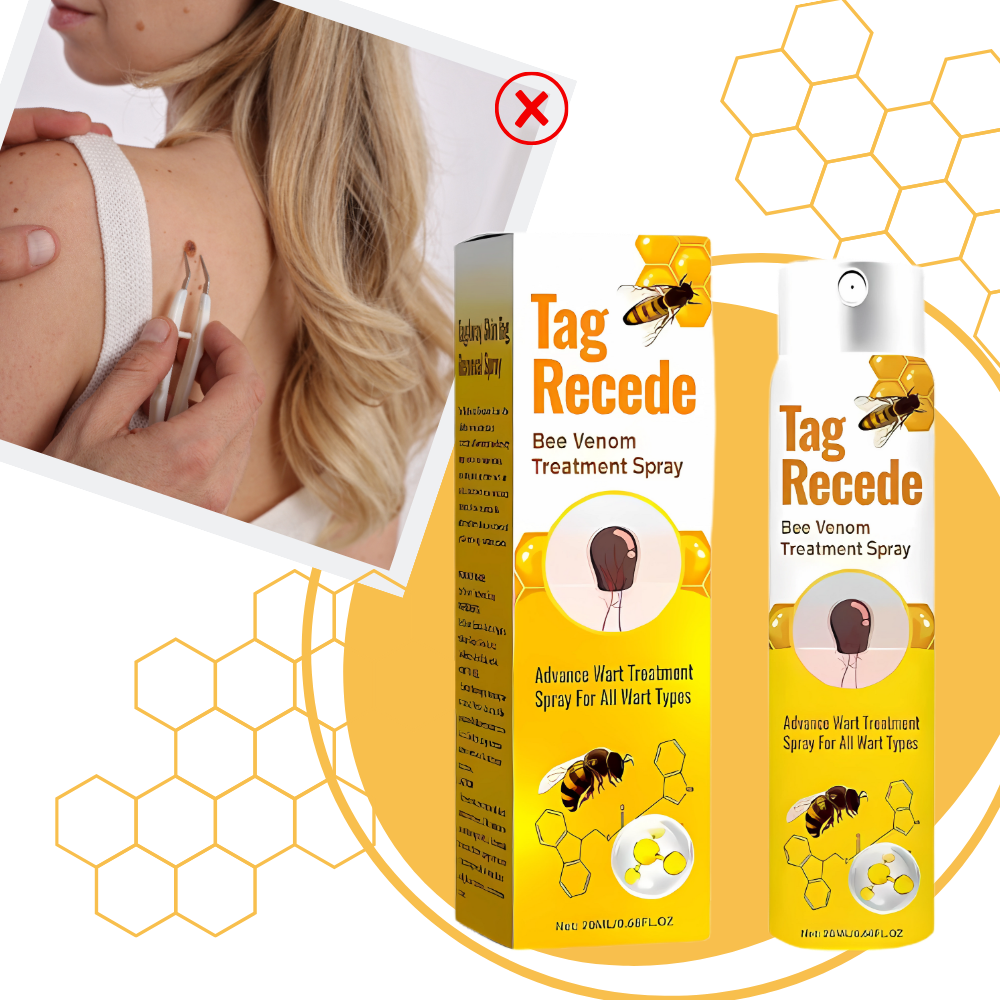 Tratamento não invasivo de excrescências com produtos cosméticos da marca Lin Chow, embalagem e frascos visíveis na imagem.