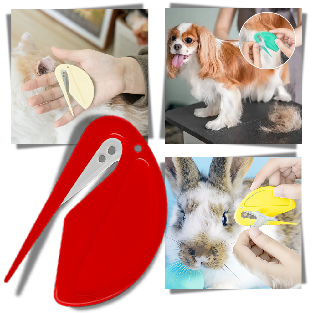 Pente desembaraçadora vermelha da marca Linmoua, para animais de estimação, com dentes largos para facilitar o desembaraço.