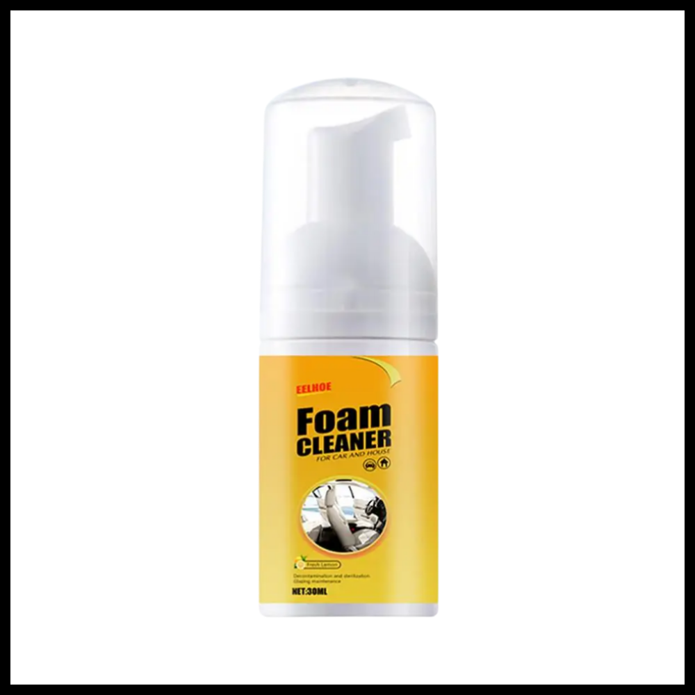 Mousse de limpeza para carros Liveday, produto de 30ml para manutenção e decoração de veículos, em embalagem compacta.
