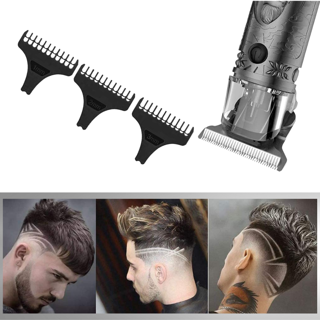 Tondeuse de barbier Liveday recarregável para rasage e cuidados com acabamento em preto, lâminas afiadas e design compacto