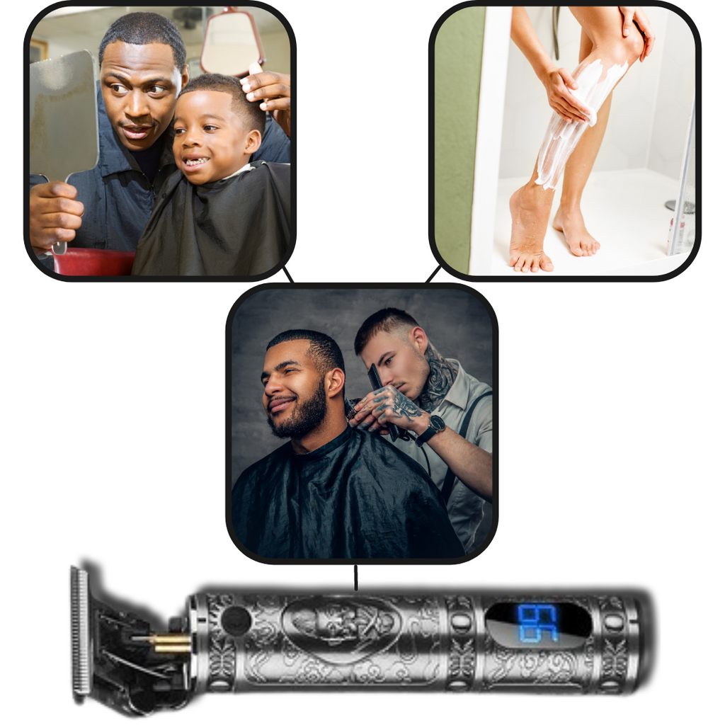 Tondeuse de barbier Liveday recarregável, preta, para rasagem e cuidados pessoais, com lâminas afiadas e design compacto