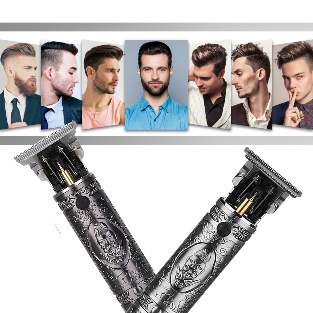 Tondeuse de barbier Liveday recarregável para rasage e cuidados, preta, com lâmina de precisão e design compacto.