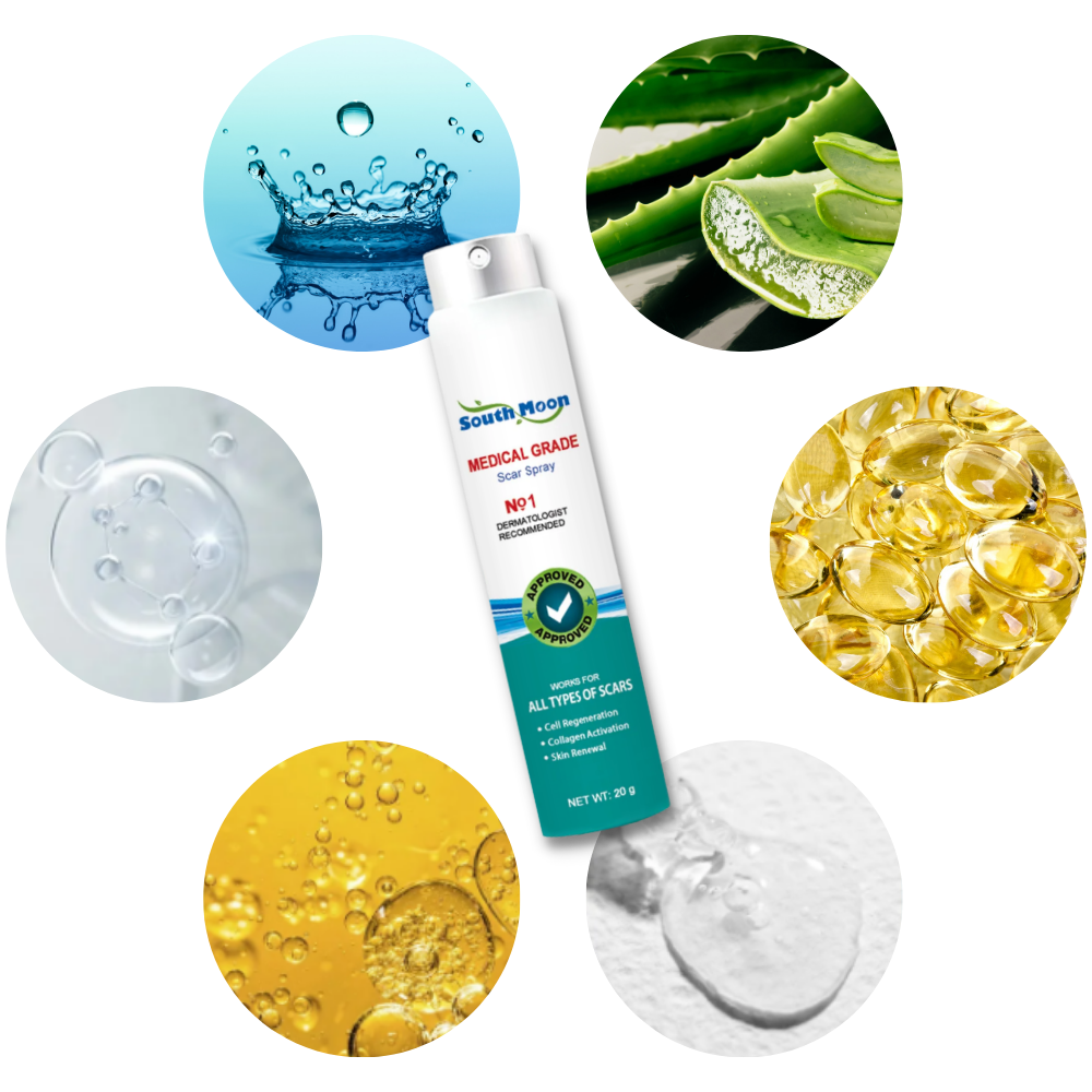 Spray terapêutico da Lnkhfs para eliminação de cicatrizes, cosmético para cuidados com a pele, embalagem com frasco spray.