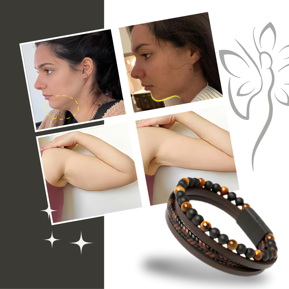 Pulseira de desintoxicação linfática Lollanda para massagem e relaxamento, em azul, com design ergonômico.