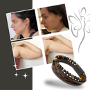 Pulseira de desintoxicação linfática Lollanda para massagem e relaxamento, em azul, com design ergonômico.