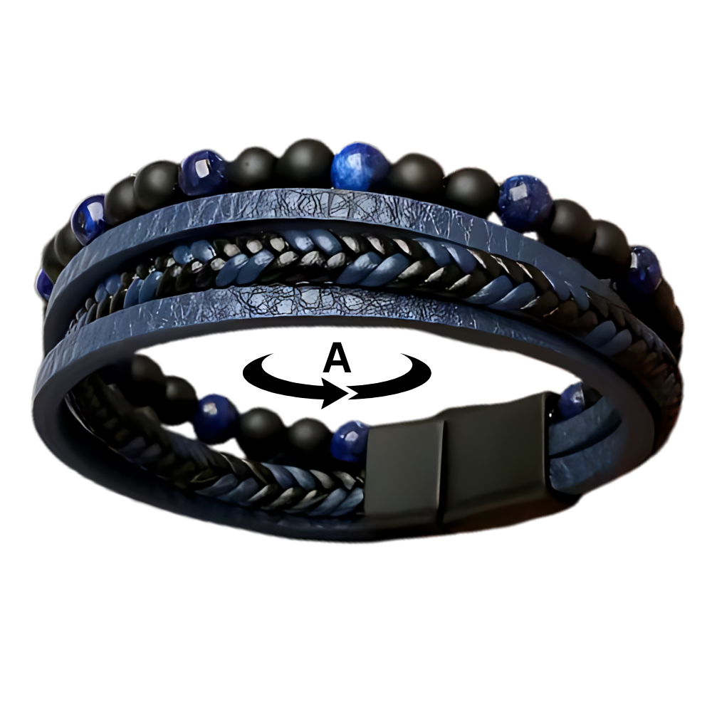 Pulseira de desintoxicação linfática Lollanda para massagem e relaxamento, em azul, com design ergonômico e detalhes suaves