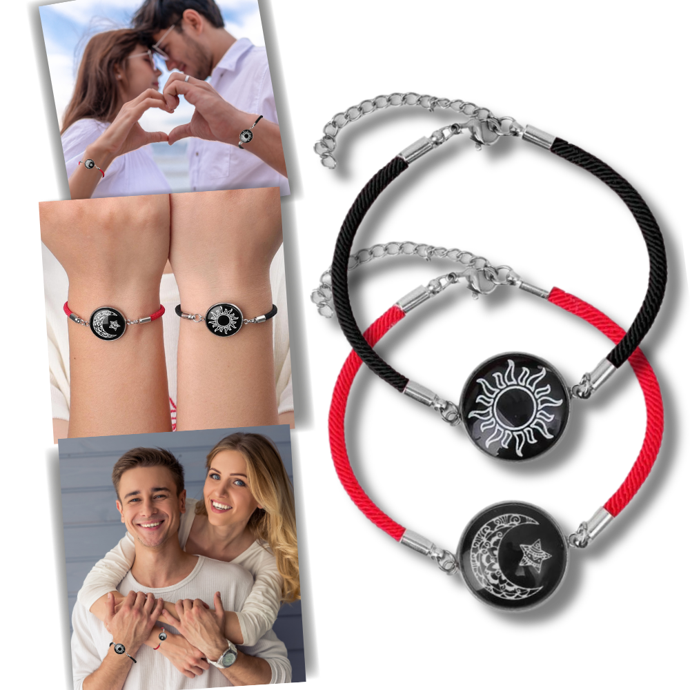 Pulseiras de relacionamento à distância Totwoo, design elegante com iluminação sensível ao toque para casais apaixonados.
