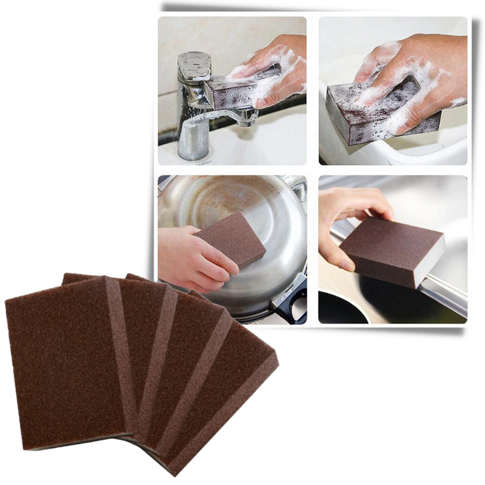 Conjunto de 4 esponjas mágicas Luckstar para limpeza doméstica, eficazes na remoção de sujeiras e manchas.
