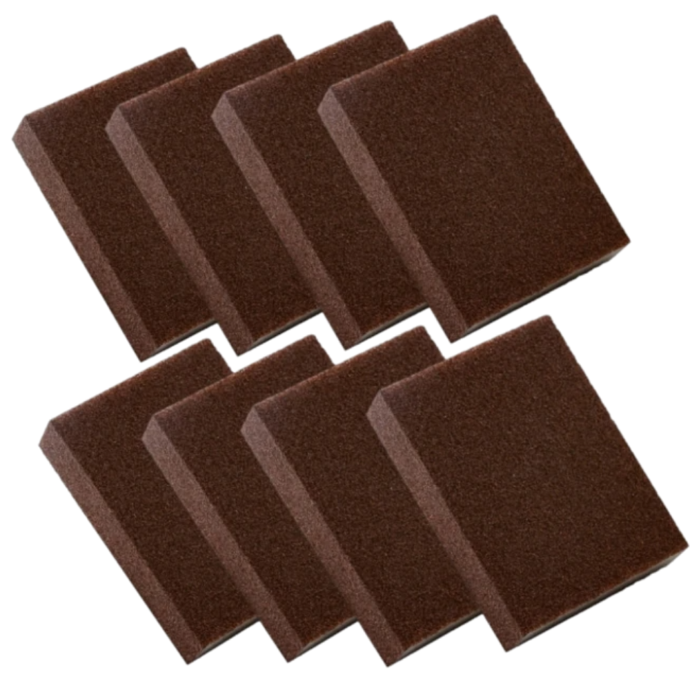 Conjunto de 4 esponjas mágicas Luckstar para limpeza doméstica, superfície lisa e eficaz na remoção de sujeira.