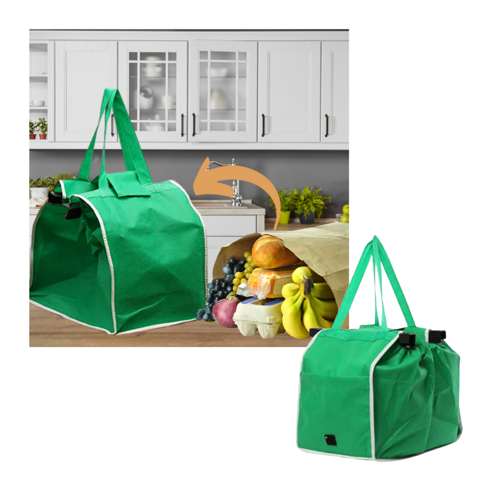 Sac à provisions réutilisable pour chariot de la marque Luethbiezx, sac plastique et en papier pour courses écologiques
