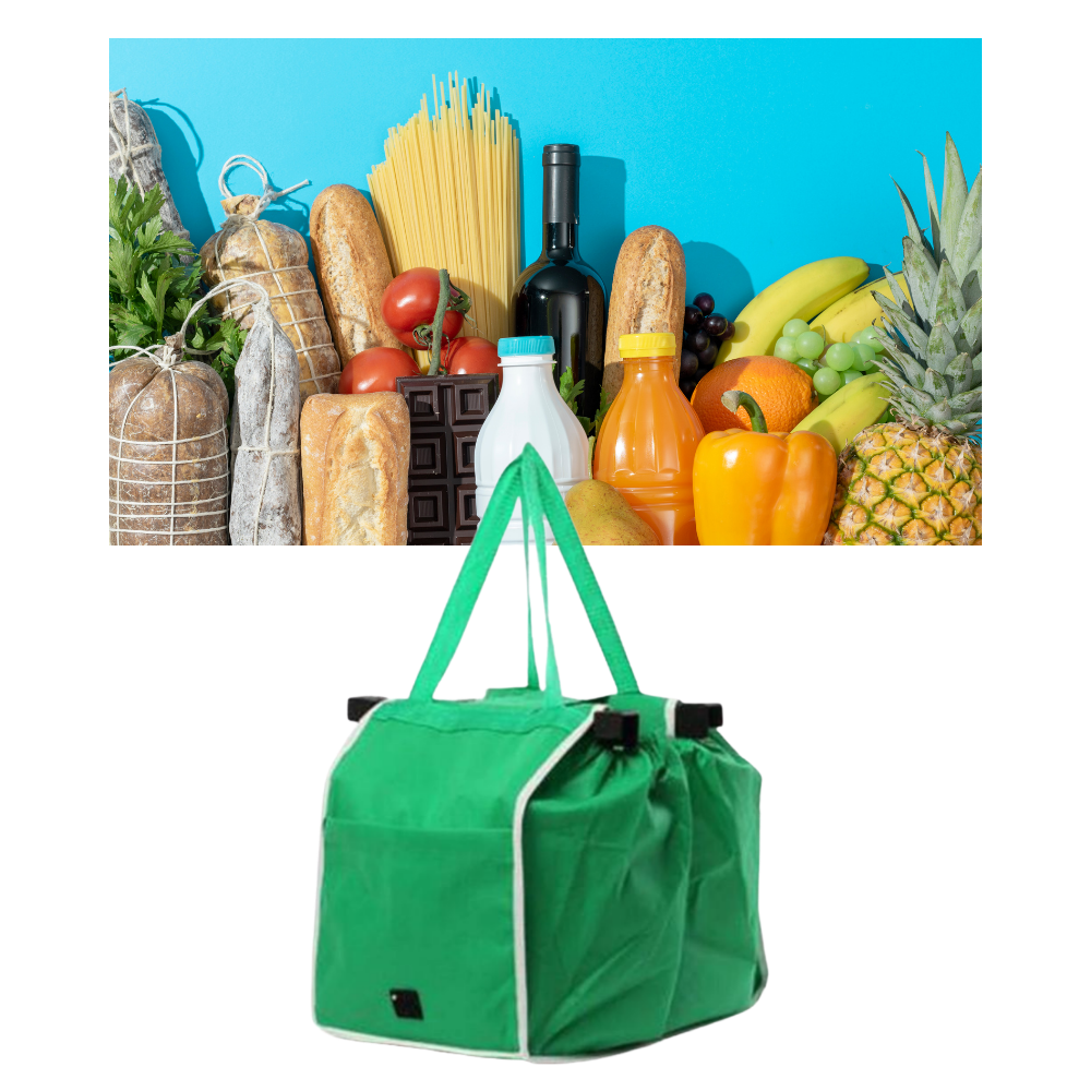 Sac à provisions réutilisable Luethbiezx pour chariot, sac plastique et en papier écologique, pratique et durable pour courses.