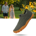 Tênis confortável Barefoot Luniquz na cor verde, modelo para tamanhos EU40, UK6,5 e US7, com design ergonômico e flexível.