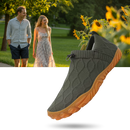 Tênis confortável Barefoot Luniquz na cor verde, modelo para tamanhos EU40, UK6,5 e US7, com design ergonômico e flexível.