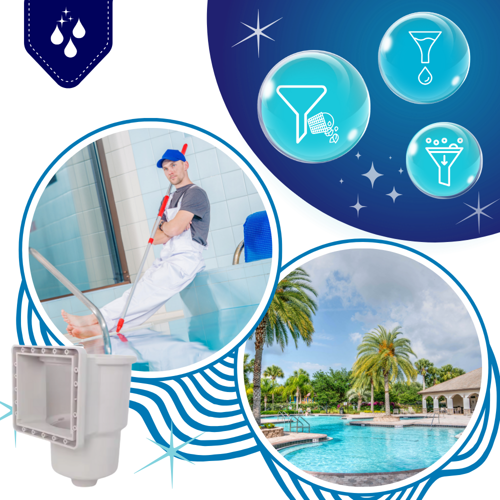 Skimmer de superfície para piscina da marca Lunx, acessório para limpeza e manutenção de piscinas e spas.