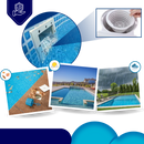 Skimmer de superfície para piscina Lunx, acessório para remoção de folhas e detritos na água de piscinas e spas.