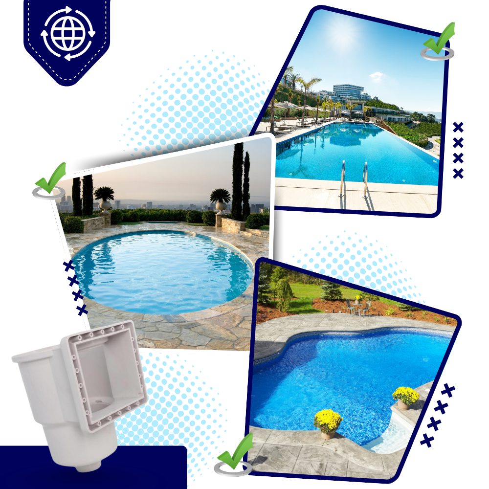Skimmer de superfície para piscina Lunx, acessório para limpeza e manutenção de piscinas e spas.