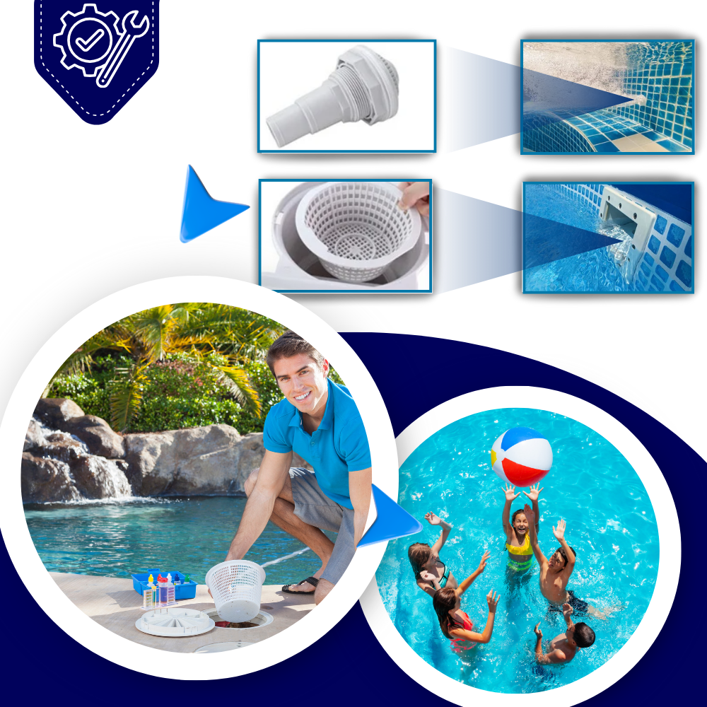 Skimmer de superfície para piscina Lunx, acessório para limpeza de água, com malha para remover detritos e folhas.