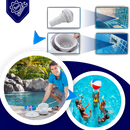 Skimmer de superfície para piscina Lunx, acessório para limpeza de água, com malha para remover detritos e folhas.