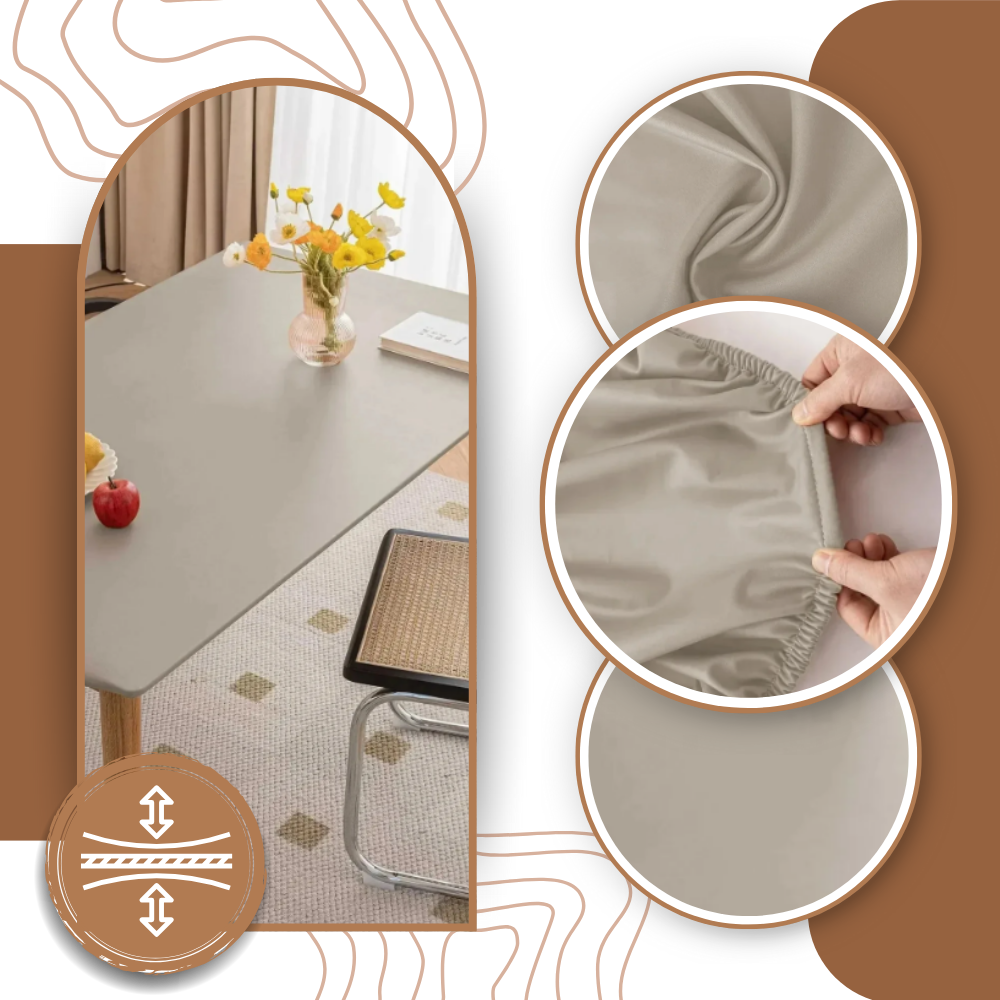 Toalha de mesa retangular em couro de carneiro da SRstrat, acabamento elegante e textura suave para decoração refinada.