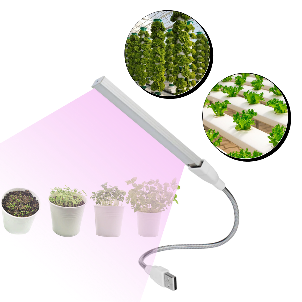 Kit de plantio Luxtrada com lâmpada LED USB para cultivo de plantas, iluminação de crescimento para jardinagem interna.
