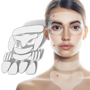Conjunto de 16 patches de silicone anti-rugas para o rosto na embalagem da marca Lzndeal, usados para cuidados cosméticos faciais.