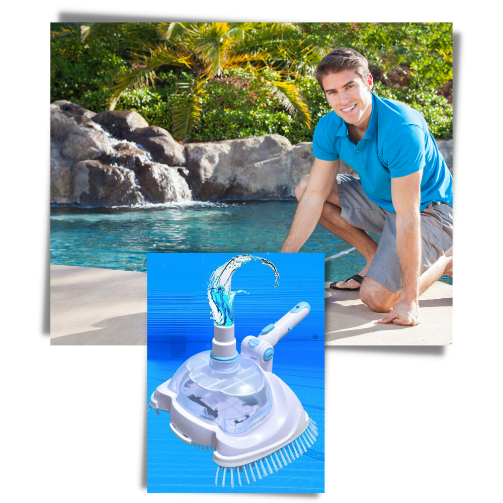 Brosse aspirador para piscina Maboto, acessório para limpeza de piscinas e spas, com cerdas duráveis e design prático.