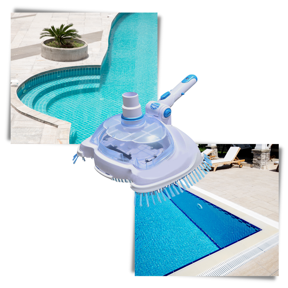 Brosse aspirador para piscina Maboto, acessório para limpeza de piscinas e spas, com cerdas duras e cabo resistente.