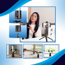 Support para telefone inteligente Maboto com estabilizador, iluminação e sistema de rastreamento IA, acessório para câmeras e dispositivos.