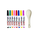 Conjunto de 8 canetas de tinta à água da marca Chaok para escrita e desenho, com cores vibrantes e pontas finas.