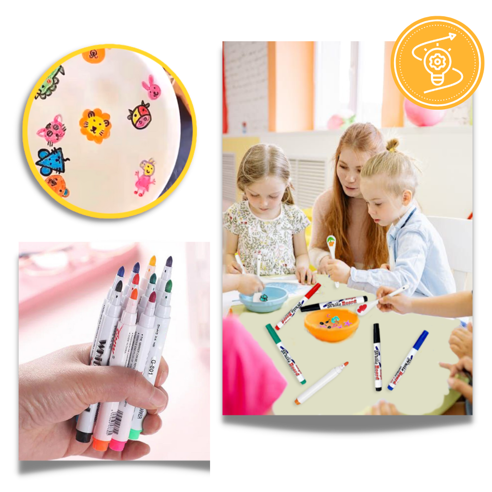 Conjunto de canetas de tinta aquarela Chaok para escrita e desenho, com cores vibrantes e pontas finas para criatividade artística.