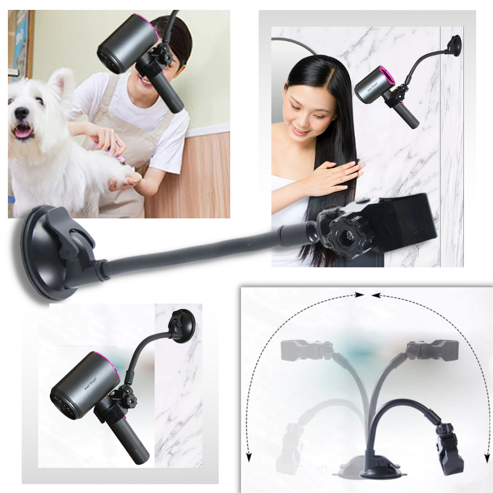 Suporte à mãos-livres para secador de cabelo Magideal, acessório para facilitar o cuidado e modelagem dos fios.