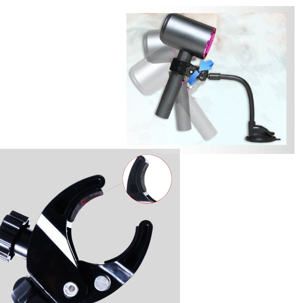 Suporte à mãos-livres para secador de cabelo Magideal, acessório para facilitar o uso durante o cuidado capilar.